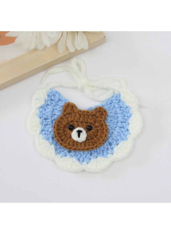 Oldzhan Pet cat knitted collar scarf handmade wool knitting scarf drool scarf photo decoration - Image 2